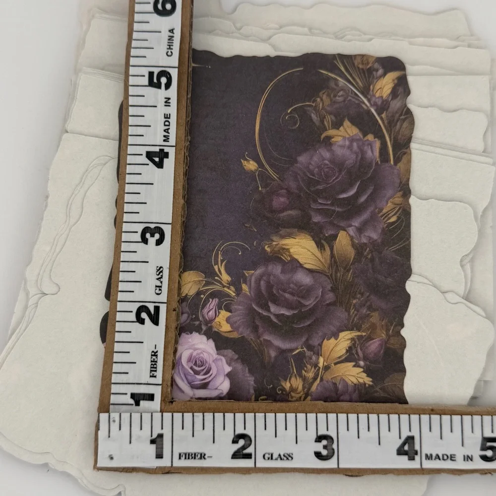 Purple Floral Ephemera Junk Journal Scrapbook Paper Pack - 60 Sheets